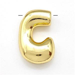 Copper Letter-C Pendant Gold Plated, approx 15-21mm