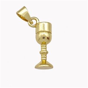 Wine Glass Cup Charms Copper Goblet Pendant Gold Plated, approx 5-15mm