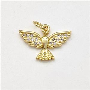 Copper Eagle Pendant Pave Zirconia Hawk Bird Gold Plated, approx 10-16mm