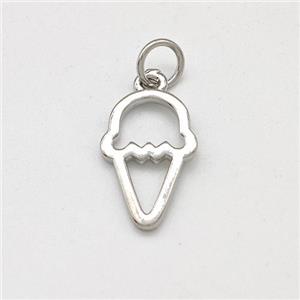 Ice Cream Charms Copper Pendant Platinum Plated, approx 9-15mm