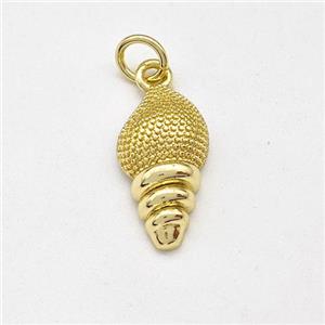 Conch Shell Charms Copper Pendnat Gold Plated, approx 9-16mm