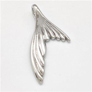 Copper Shark-tail Pendant Platinum Plated, approx 16-30mm