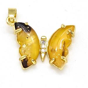 Golden Acrylic Butterfly Pendant Copper Gold Plated, approx 15-20mm