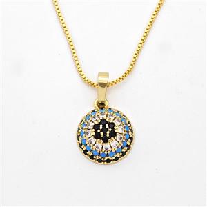 Copper Necklace Micro Pave Zirconia Flower Gold Plated, approx 12mm, 1mm, 42-45cm length