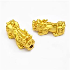 Copper Pixiu Charms Beads Large Hole Gold Plated, approx 16-35mm, 4mm hole