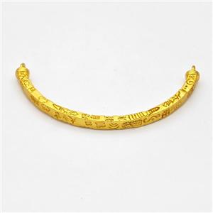 Copper Connector Curving Stick Bracelet Bar Half Bangle Gold Plated, approx 4mm, 60mm