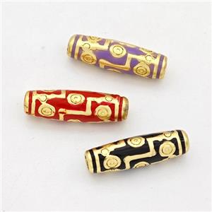 Copper Rice Beads Enamel Gold Plated Mixed, approx 4.5-15.5mm