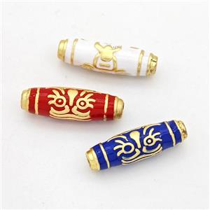 Copper Rice Beads Enamel Gold Plated Mixed, approx 6-20mm