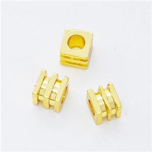 Copper Cube Beads Gold Plated, approx 4x4mm