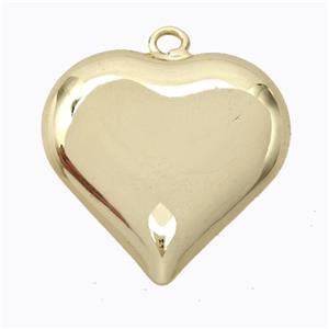 Copper Heart Pendant Hollow Gold Plated, approx 30mm