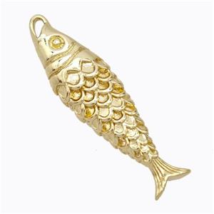 Copper Fish Pendant Hollow Gold Plated, approx 10-38mm