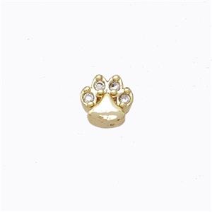 Copper Paws Beads Pave Zirconia Without Hole Gold Plated, approx 5-6mm