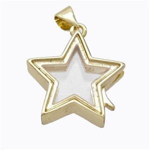 Copper Star Locket Pendant Gold Plated, approx 20mm