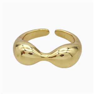 Copper Ring Bow Gold Plated, approx 8mm, 18mm dia