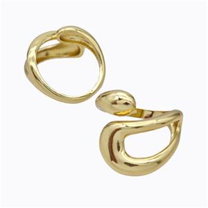 Copper Ring Gold Plated, approx 13.5mm, 18mm dia