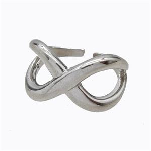 Copper Rings Infinity Platinum Plated, approx 13mm, 18mm dia