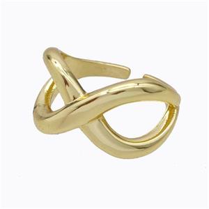 Copper Rings Infinity Gold Plated, approx 13mm, 18mm dia