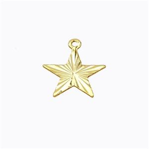 Copper Star Pendant Flat Gold Plated, approx 12mm