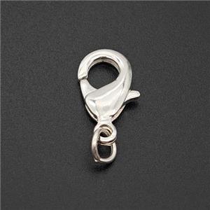 Copper Lobster Clasp Shiny Silver, approx 10mm