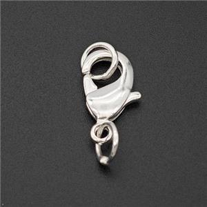 Copper Lobster Clasp Shiny Silver, approx 8mm