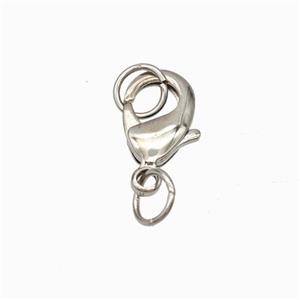 Copper Lobster Clasp Platinum Plated, approx 8mm