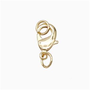 Copper Lobster Clasp Lt.Gold Plated, approx 12mm