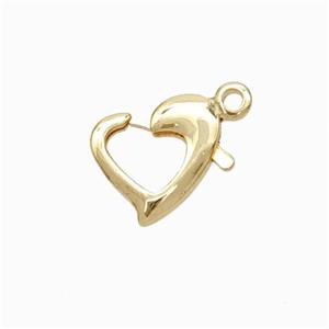 Copper Lobster Clasp Heart Lt.Gold Plated, approx 10mm