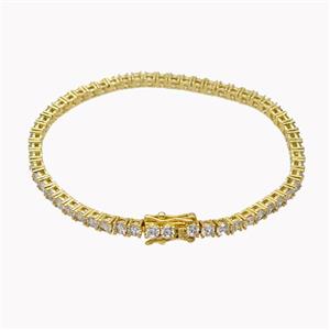 Copper Bracelet Pave Red Crystal Glass Gold Plated, approx 3mm