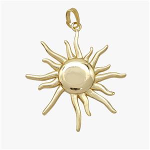 Copper Sun Pendant Gold Plated, approx 30mm