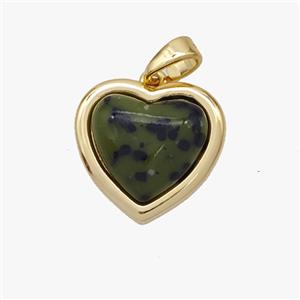 Copper Heart Pendant Pave Acrylic Gold Plated, approx 16mm