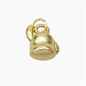 Copper Teapot Pendant Gold Plated, approx 10-12mm