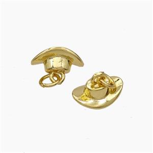 Copper Yuanbao Pendant Gold Plated, approx 8-12mm