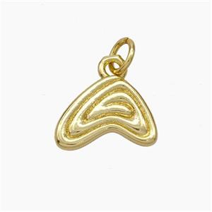 Copper Triangle Pendant Gold Plated, approx 9-13mm