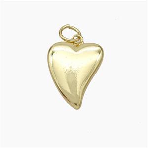 Copper Heart Pendant Gold Plated, approx 12-15mm