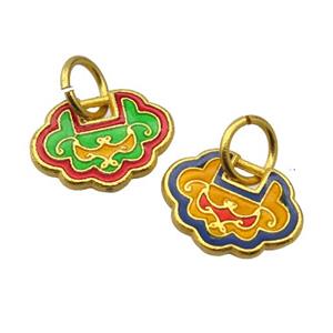 alloy pendant with enamel, gold plated, approx 10-15mm