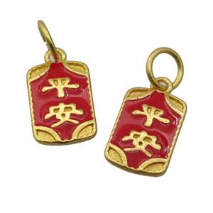 alloy pendant with enamel, gold plated, approx 10-14mm