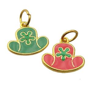 alloy pendant with enamel, gold plated, approx 12-16mm