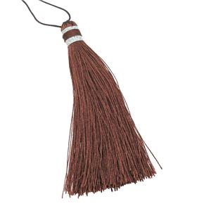 coffee Nylon wire tassel pendants, approx 85mm length