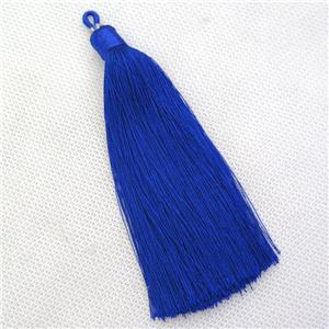 deepblue nylon wire tassel pendants, silken, A grade, approx 10cm length