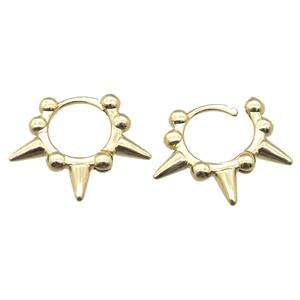 copper Hoop Earrings, gold plated, approx 20mm dia