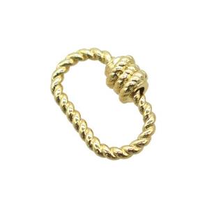 copper carabiner lock pendant, gold plated, approx 8-14mm