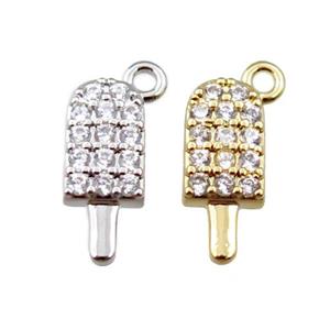 copper icecream pendant pave zircon, mixed, approx 5-13mm