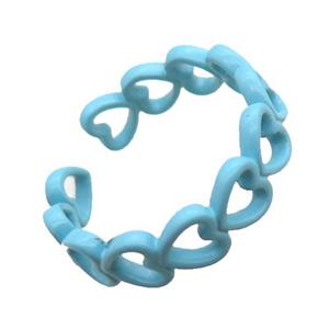 copper rings with teal lacquered, approx 6mm, 18mm dia