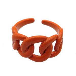 copper Ring with orange fire Lacquered, approx 12mm, 18mm dia