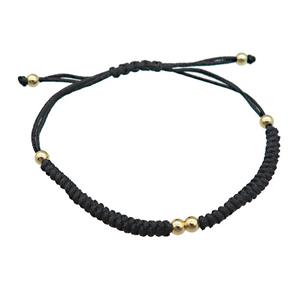 black nylon braclet, adjustable, approx 20-24cm length