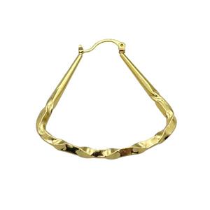 copper leaveback Earring, gold plated, approx 40mm