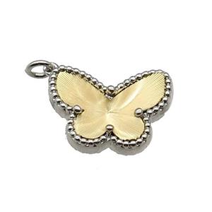copper Butterfly pendant, gold plated, approx 14-18mm