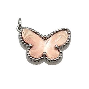 copper Butterfly pendant, rose gold, approx 14-18mm