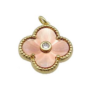 copper Clover pendant, rose gold, approx 17.5mm