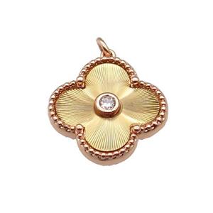 copper Clover pendant, gold plated, approx 17.5mm